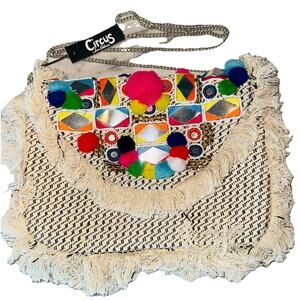 NWT Circus Sam Edelman Boho Crossbody Envelope Handbag Clutch Mirror Embroidery